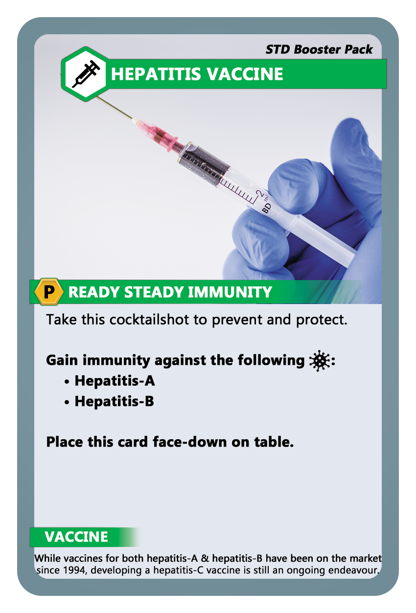 Hepatitis Vaccine ImmunoWars STD Booster pack Vaccine card